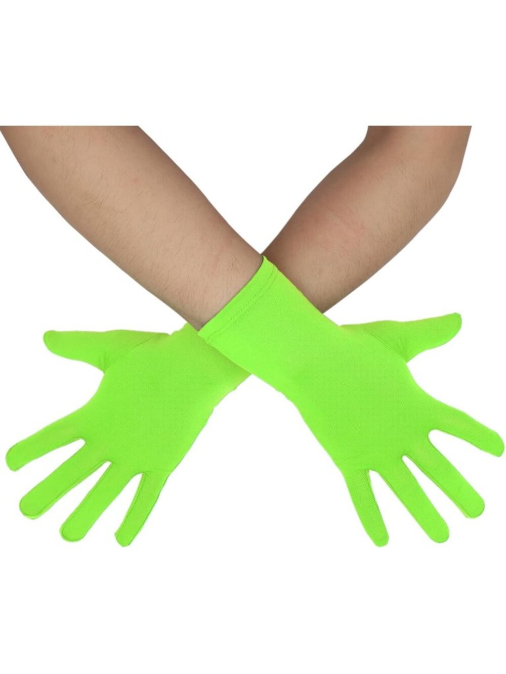Women's Apple Green Banquet Party For Halloween Stretchy Spandex Costume Gloves